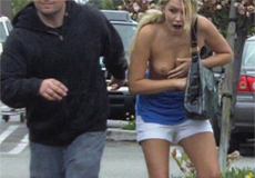 College Chick Gets Shirt Pulled Off!